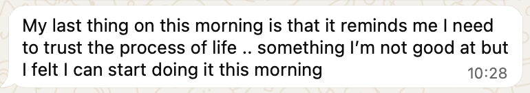 A message from a client after a session